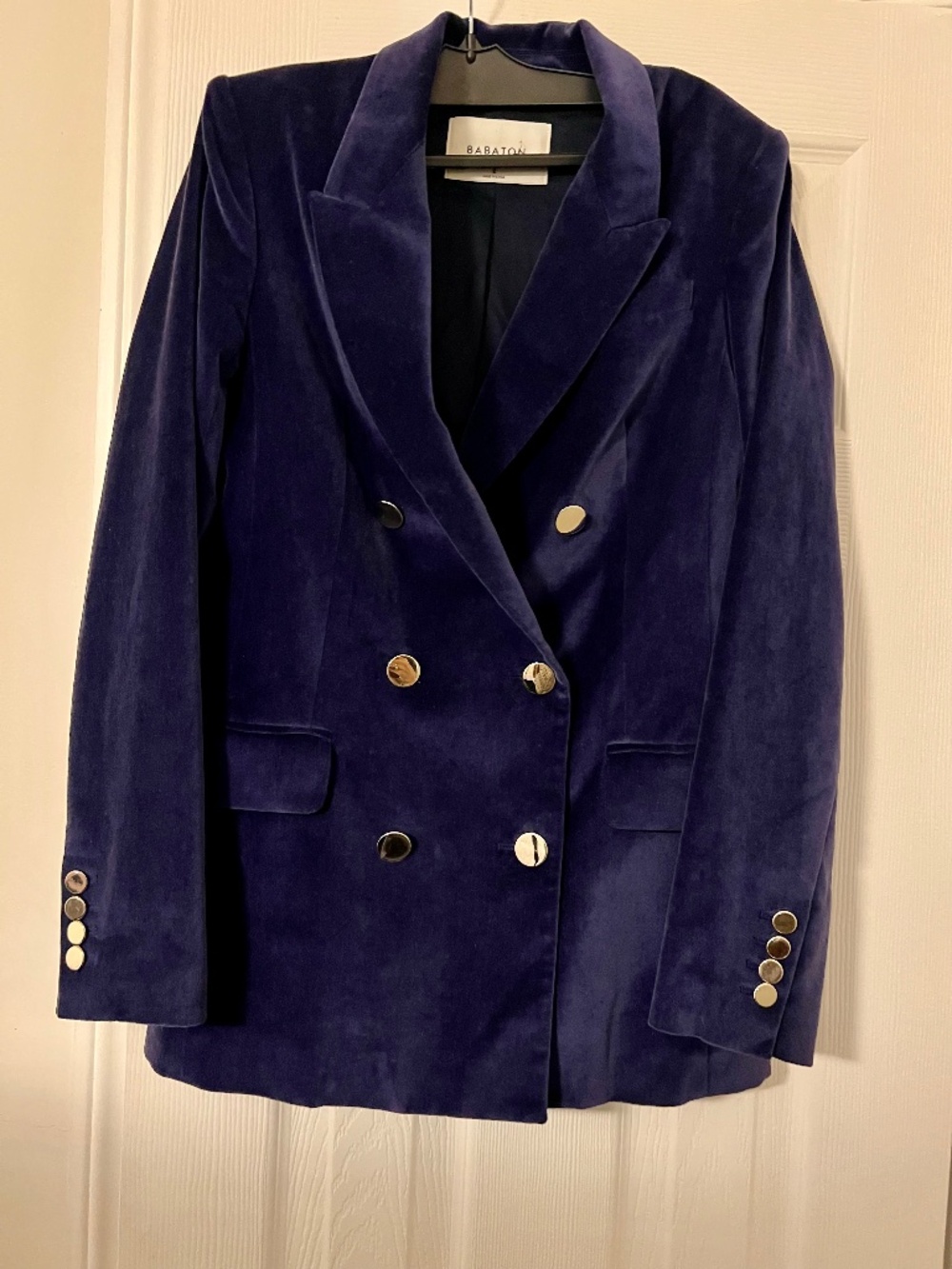 Babaton Velvet Soft Double Breasted Blazer